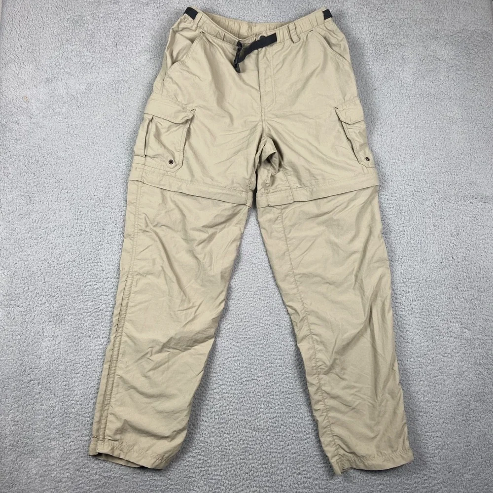 REI Mens Green Nylon Cargo Convertible Hiking Pants UPF 50+ Small 32 Inseam - Picture 1 of 10